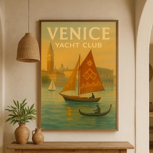 Vintage Venice Travel Poster: Italian Nautical Wall Art (Digital Download)