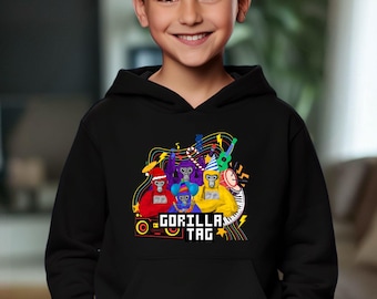 Youth Gorilla Tag Hoodie, Cartoon Character Gorilla Sweatshirt