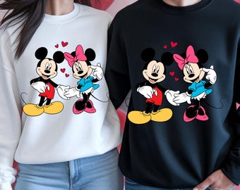 Mickey Minnie Mouse Couple Sweatshirt, Mickey Love Hoodie