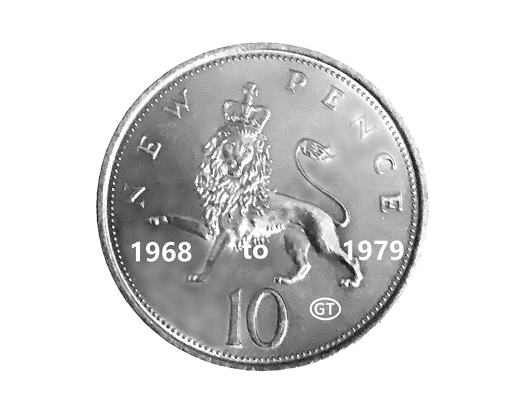 1968 10 new pence - Etsy 日本