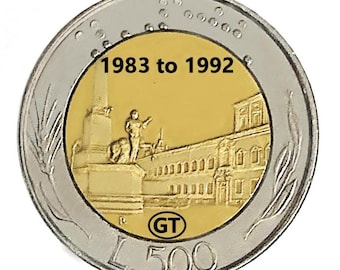 イタリア硬貨 500リラ イタリア銀行創立100周年記念 | 女性の頭部