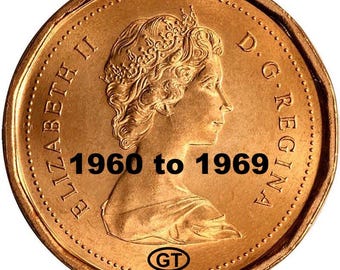 Canadian Pennies - 1960 to 1969 - Bright Circulated Choose Date & Quantity