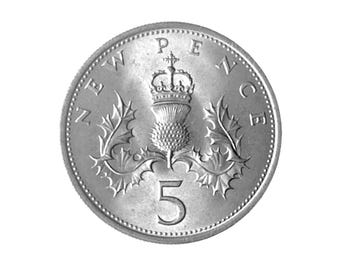 1969年英国5ペンス硬貨：エリザベス女王、ジュエリークラフト - Etsy 日本