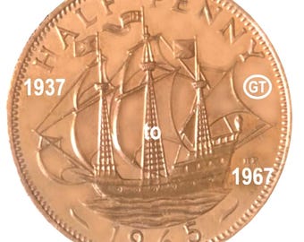 Half Penny Great Britain UK - 1937 to 1967 - QE II - Select Year(s) / Quantity