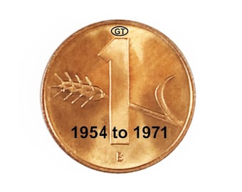1 Rappen Switzerland - 1954 • 1959 • 1970 • 1971 Select Year(s) & Quantity
