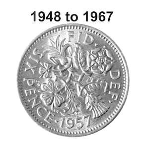 1948 to 1967 Lucky Sixpence Keepsake Wedding Favor UK - Something Old New Borrowed Blue, A Sixpence in your Shoe