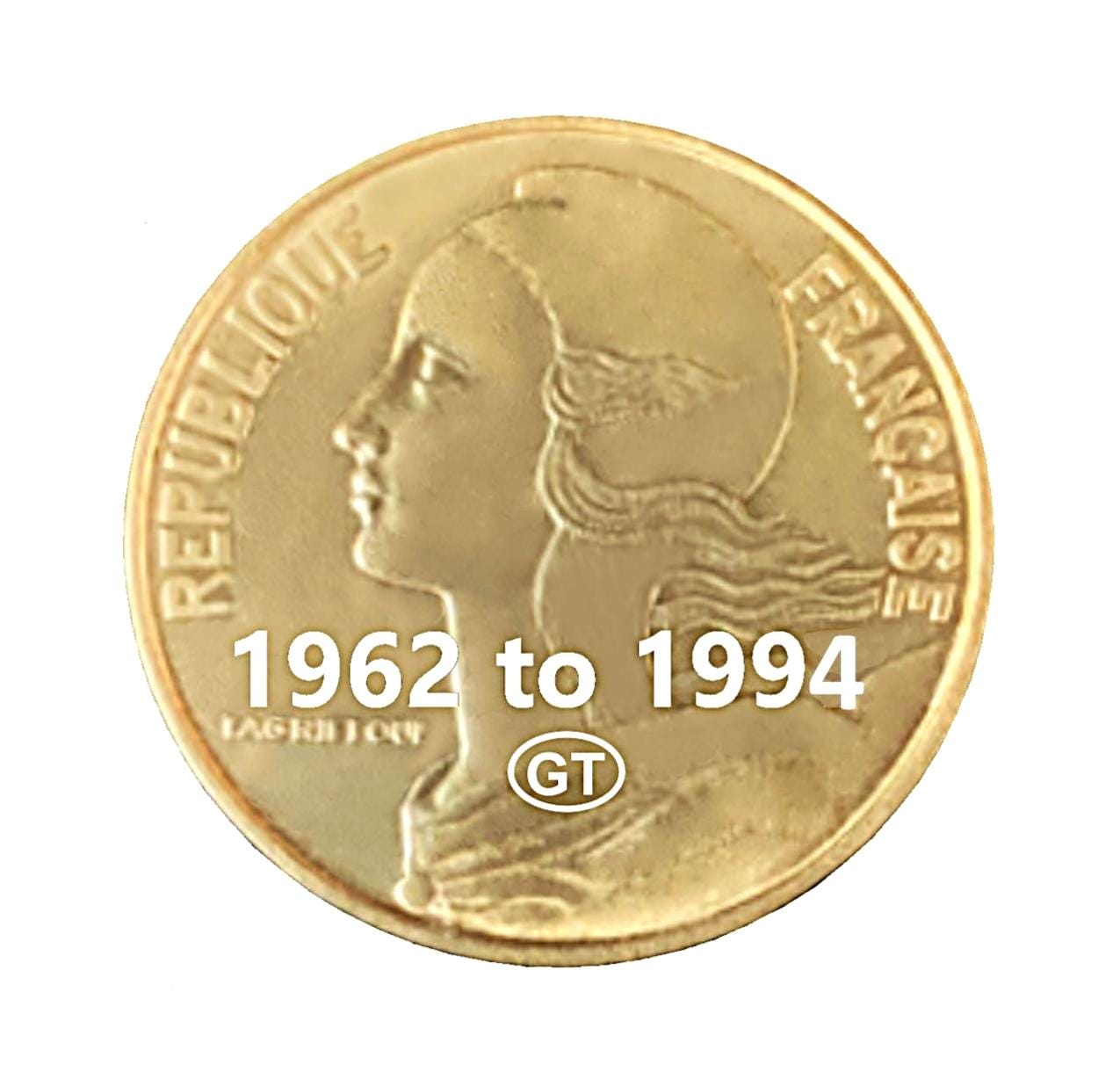 希少20センチーム硬貨 1962年１枚 1963年２枚計 3枚セット フランス 1962年 20サンチーム 黄銅貨 FRANCE 1962 20 Centimes