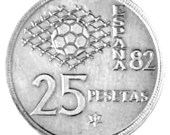 1980 25 Pesetas Spain - 1982 Football World Cup - 82 Star