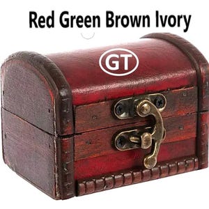 Treasure Chest - Coin Gift Box - Choose Color (Red, Teal, Antique Brown. Ivory, Distressed Brown, Natural Brown)