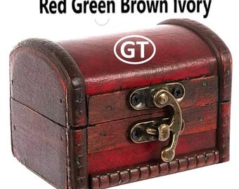 Cofre del tesoro - Caja de regalo para monedas - Elige color (Rojo, Verde, Marrón, Marfil)