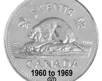 カナダ硬貨 カナダ 5セント | エリザベス2世 | ビーバー | 1963 - 1964