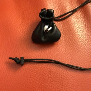 Leather neck pouch, Good luck charm holder, medicine bag, Shirlbcreationstoo