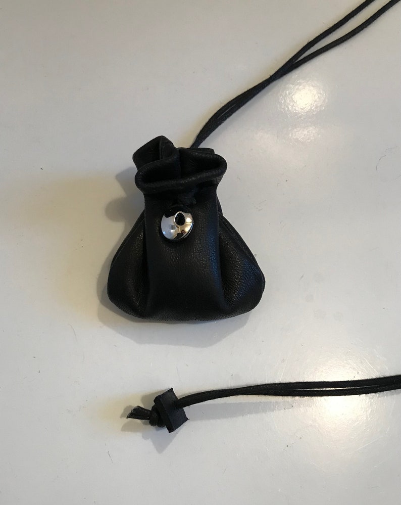 Leather Pouch Necklace Pouch Bag Pouch Bag Necklace Little Etsy