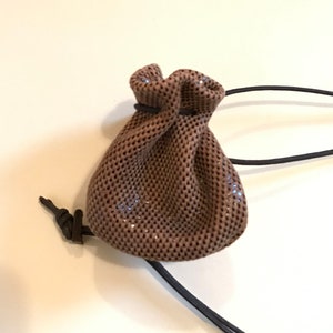 Leather Neck Pouch, Crystals Holder,Medicine Pouch, Ring Holder,Gift,Medicine Bag, Jewelry Holder, Italian Leather, Shirlbcreationstoo