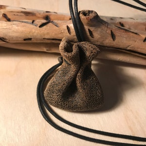 Leather Pouch, Mini Leather Neck Pouch, Drawstring Pouch, Bag, Distressed Leather, Unique One Of A Kind, Medicine Bag, Spirit Bag, shirlb