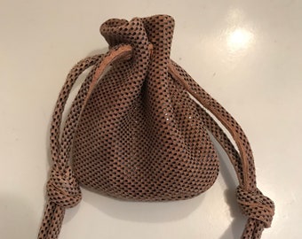 Leather Drawstring Pouch Bag,Small Size,Medicine Bag,Coin Pouch,Dice Bag,Crystal Pouch Bag,Ring Pouch,Jewelry Pouch,Keepsake Holder,Handmade