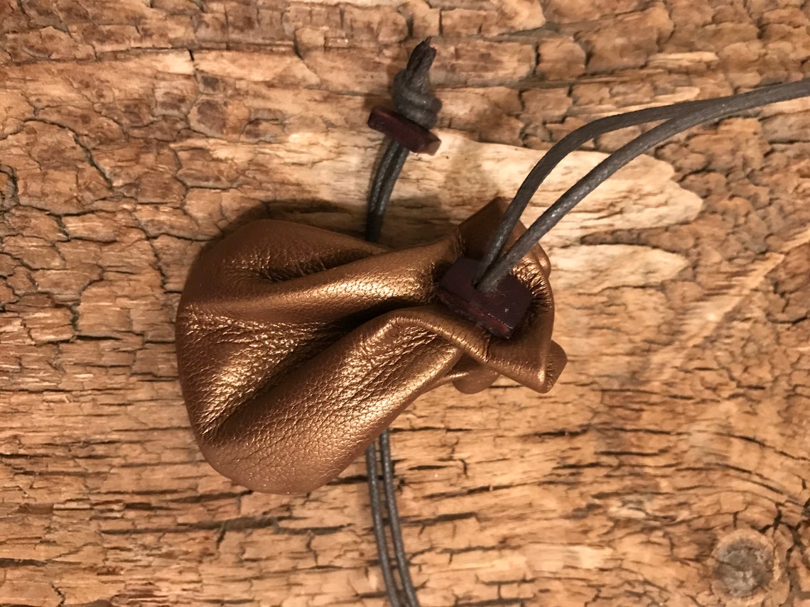 Leather Pouch Necklace Pouch Leather Necklace Leather Neck Etsy