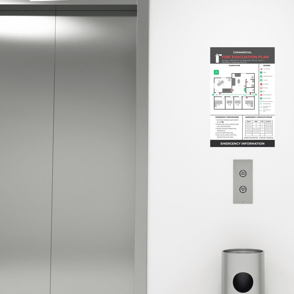 Fire Evacuation Plan Bundle | Residential & Commercial Templates ...