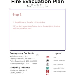 Fire Evacuation Plan, Single-use Editable Canva Template & Printable ...