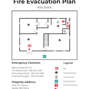 Fire Evacuation Plan Bundle | Residential & Commercial Templates | Printable + Editable Canva | Emergency Safety Plan PDF
