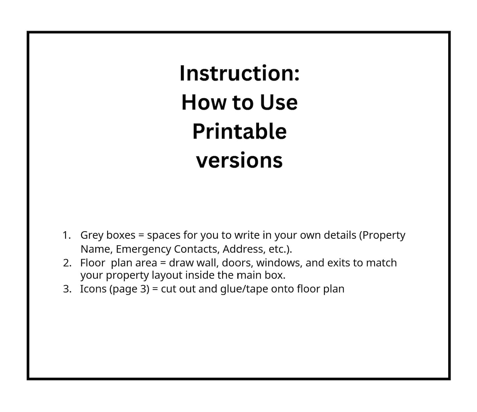 Fire Evacuation Plan, Single-use Editable Canva Template & Printable ...