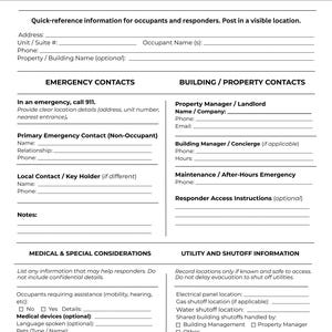 Fire Evacuation Plan Template Bundle for Small Business and Airbnb ...