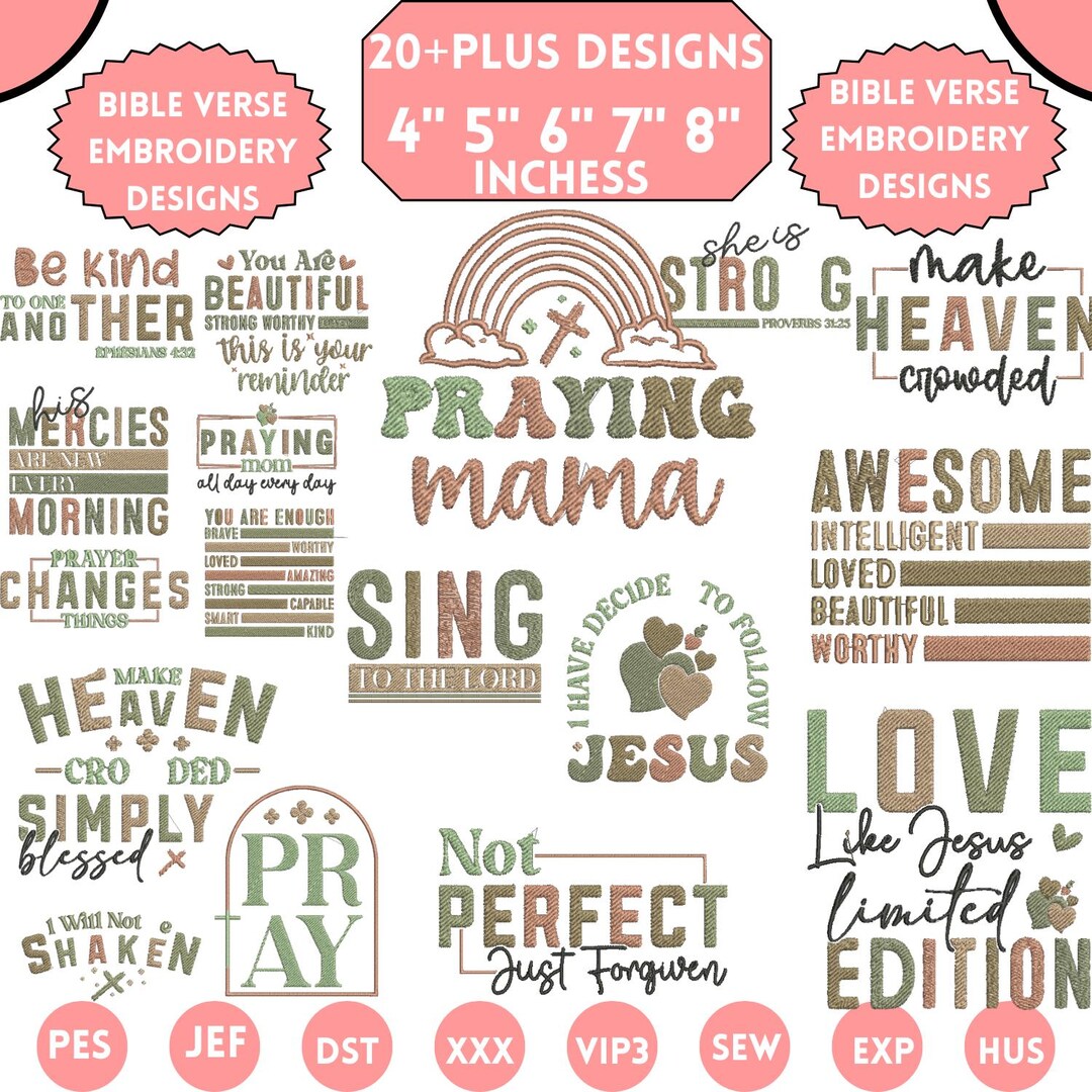 Bible Verse Machine Embroidery Designs Boho Christian Bible Verse ...