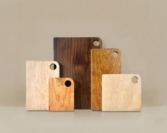 Modern Walnut Maple Cherry Cutting Board – Minimalist Wood Prep Serving Board