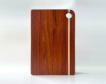 Personalized Wood Cutting Board – Maple & Red Padauk Charcuterie and Prep Board | Modern Design