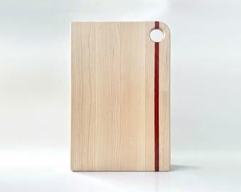 Modern Maple and Padauk Cutting Board – Handmade Unique Wood Board for Serving & Prep
