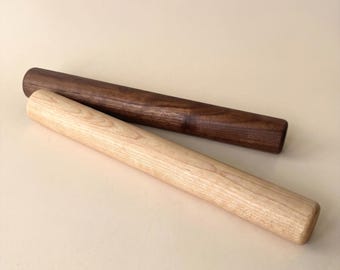 Modern Walnut Maple Cherry Rolling Pin – Handmade Solid Wood Dowel Tool