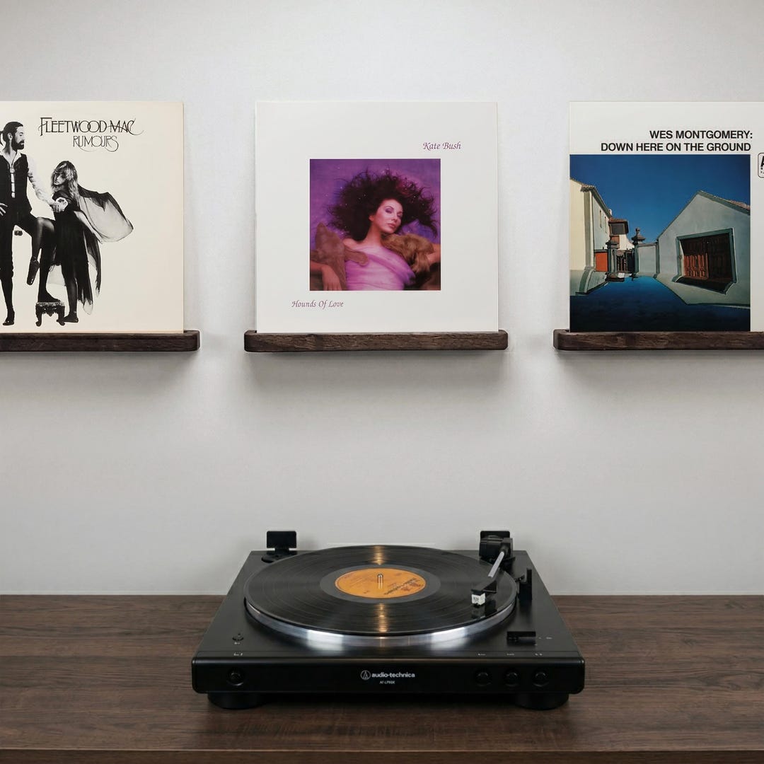 Solid Maple Walnut LP Record Shelf – Wall Mount Album Display – Grande ...