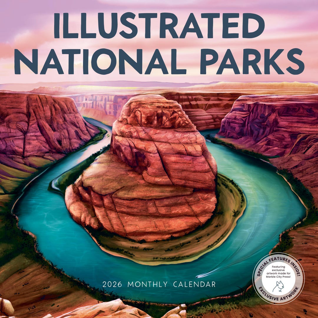 2026 Illustrated National Parks Monthly Calendar - Etsy