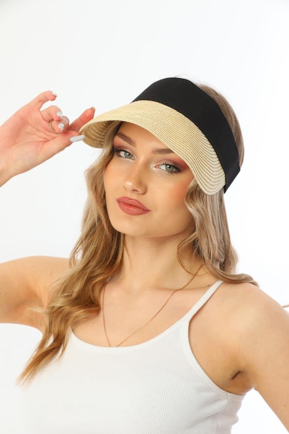 Stylish Tan Women\'s Hat with Black Band Summer Hats For Women | Chinstrap Hat | Medium, Large, XL  main image 2