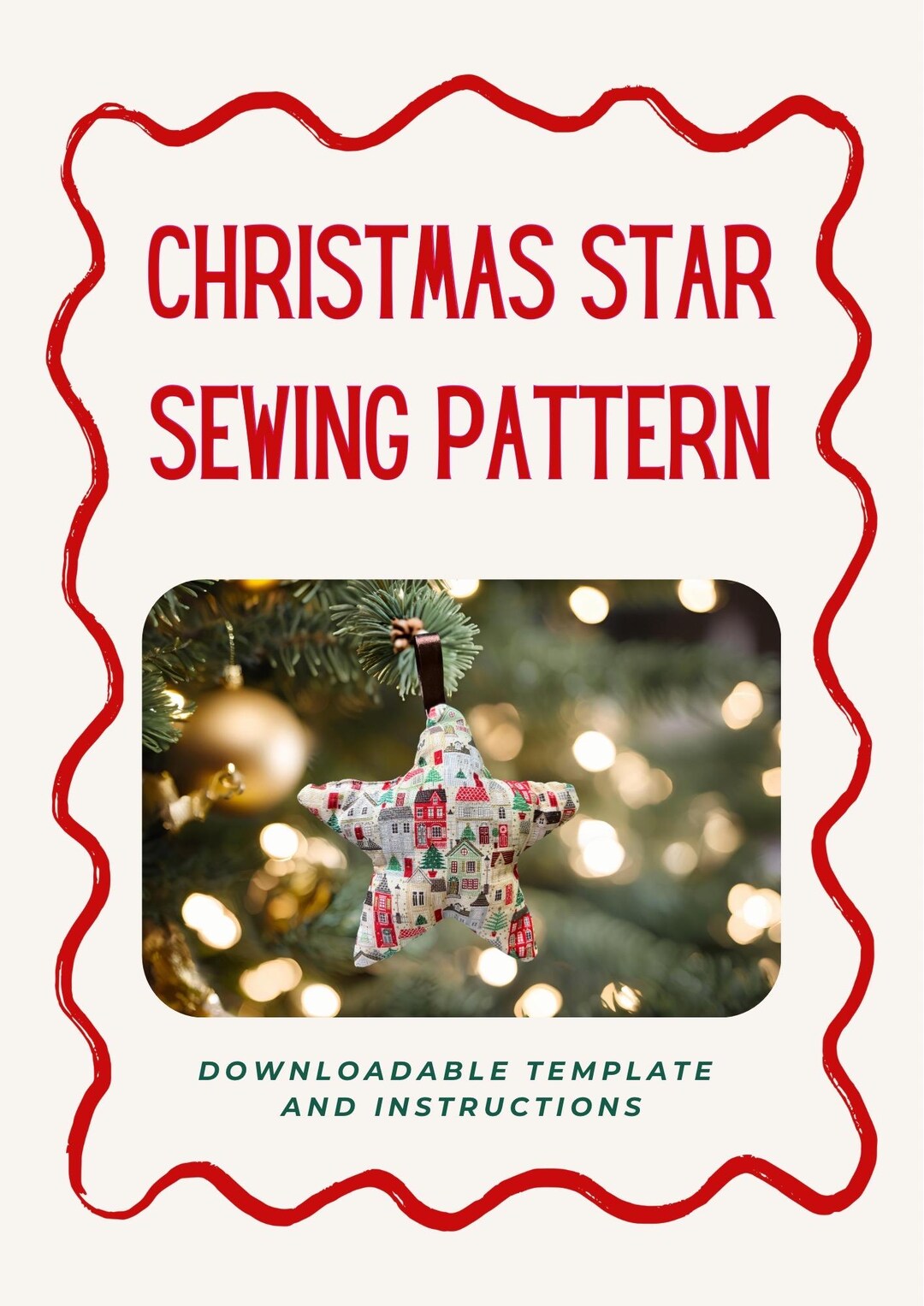 Christmas Star Sewing Pattern, Fabric Ornament, Fabric Star Christmas