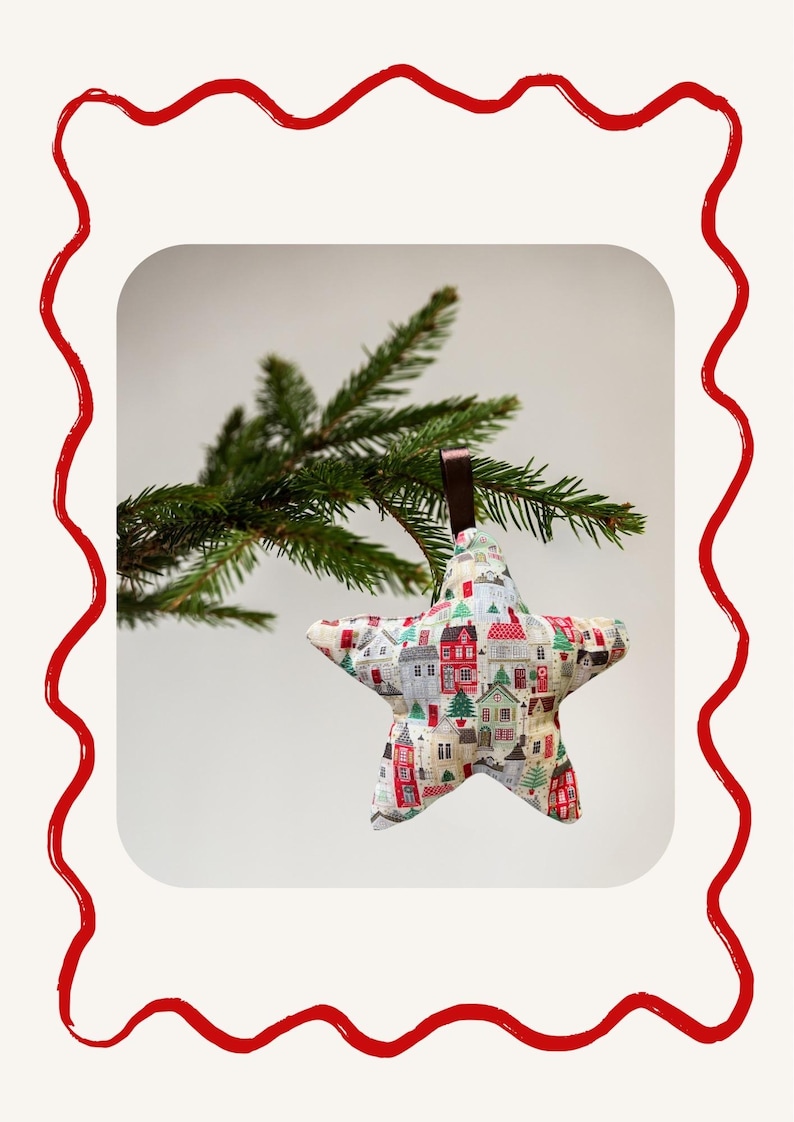 Christmas Star Sewing Pattern, Fabric Ornament, Fabric Star Christmas