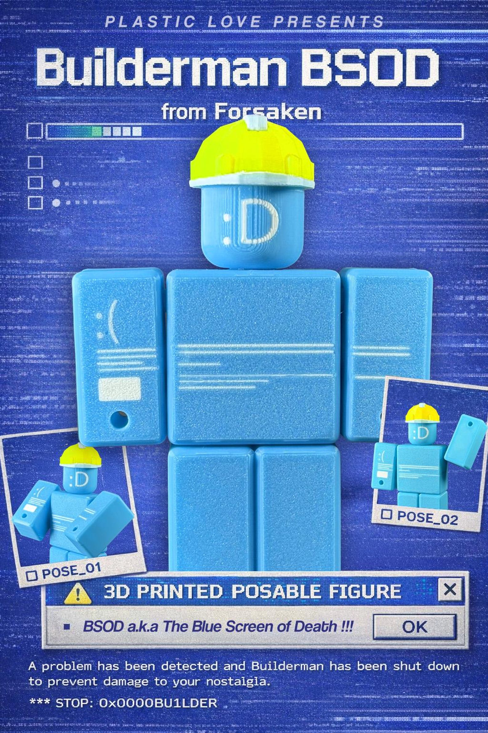 Roblox Forsaken Builderman BSOD Skin Figure - Etsy