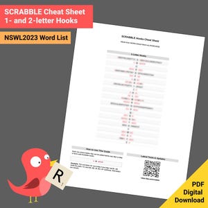 Scrabble 1- and 2-letter word hooks cheat sheet (NSWL2023)