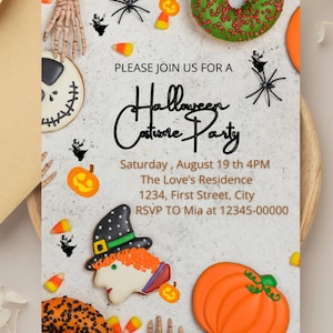 Spooky Halloween Party Invitation: Editable Costume Party Invite (Digital Download)