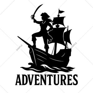 Schiff SVG Schnitt Datei | Piratenschiff Aufkleber | Nautische Silhouette | Cricut & Silhouette digitaler Download