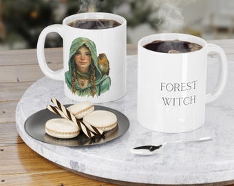 Forest Witch Coffee Mug, Mystical Nature Gift