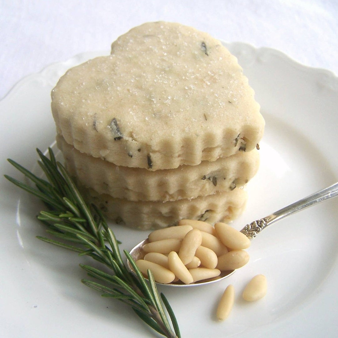 Rosemary Pine Nut Shortbread Cookies 1 Dozen Etsy