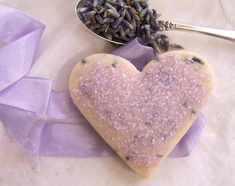 Lavender Heart Tea Cookies - 1 Dozen