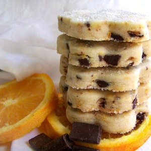 Orange Chocolate Shortbread Cookies 1 Dozen