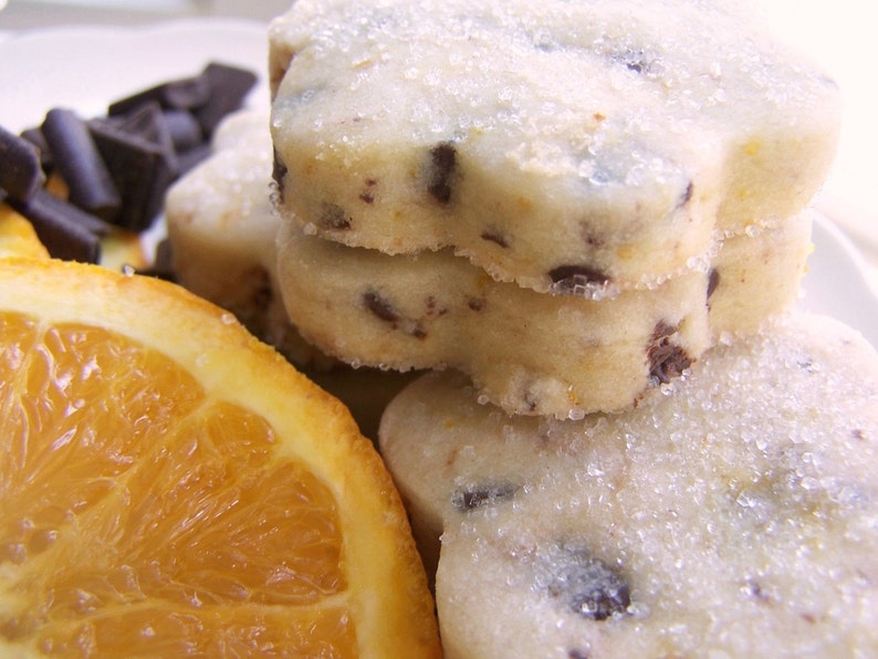 Orange Chocolate Shortbread Cookies 1 Dozen image 3