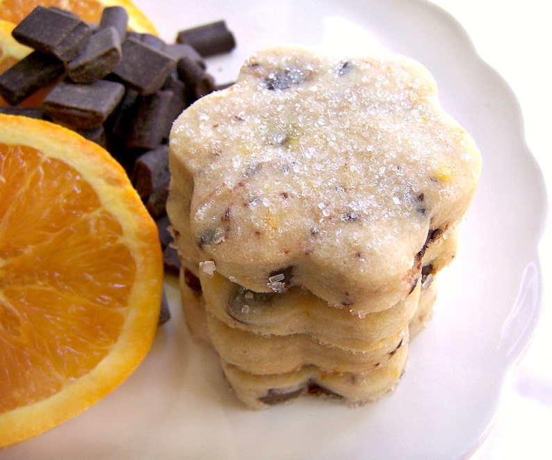 Orange Chocolate Shortbread Cookies 1 Dozen image 4