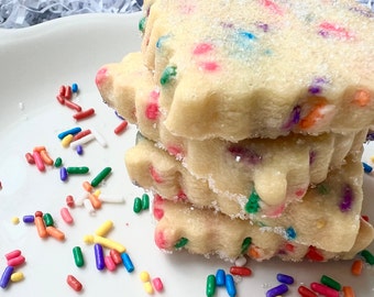 Rainbow Sprinkle Shortbread 1 Dozen Cookies