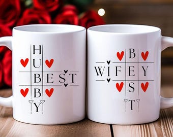 最高の妻と夫のためのコーヒーマグ、カップルマグセット、ウェディングカップルマグ、カップルへのギフト、妻へのギフト、バレンタインデーギフト、記念日のプレゼント