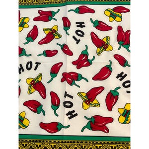 Pañuelo vaquero tipo bandana, pañuelo estilo suroeste, chile jalapeño rojo picante, vintage. imagen 5