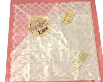 Pañuelo de novia de encaje de algodón blanco de Nottingham, Reino Unido, Inglaterra, boda, años 80, vintage